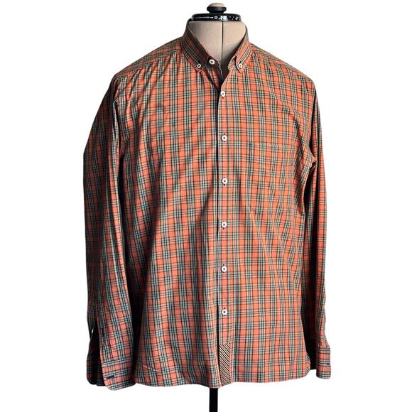 Billy Reid Plaid Men’s XL Cotton Button Up Long Sleeve Shirt Made In Italy‎ - Picture 3 of 11